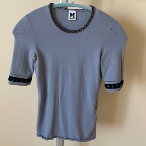 MISSONI bluish grey short sleeve top, size S